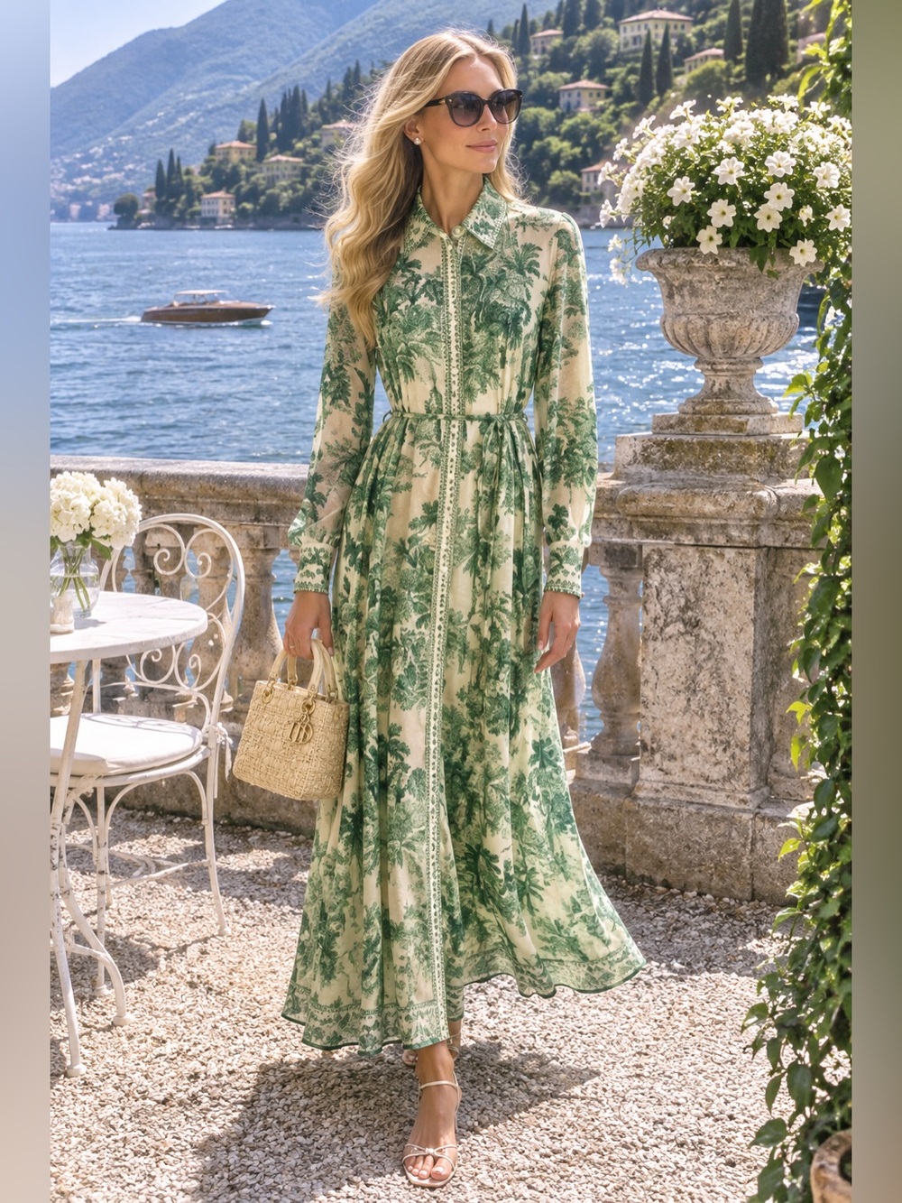 Alemais Green Botanical Print Maxi Dress